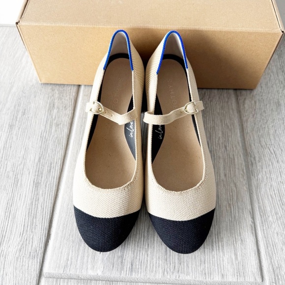 Rothy's Beige and Black Heels - Picture 5 of 9